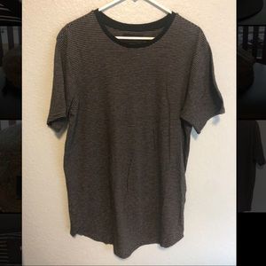 Pacsun men’s black and white striped scallop shirt